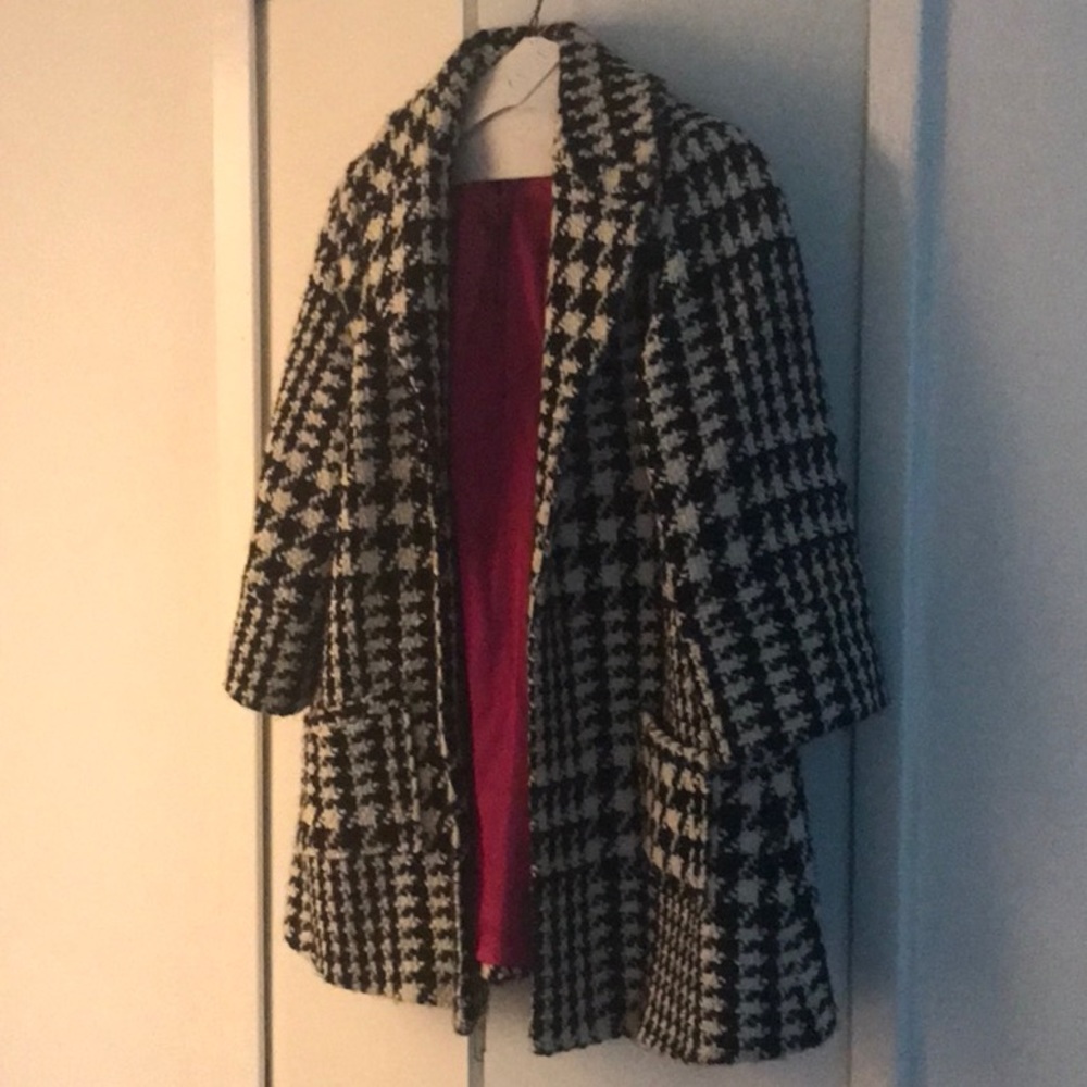 ABS Allen Schwartz Houndstooth 3/4 Sleeve MOD Coat